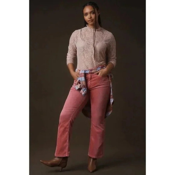 NWT Anthropologie Pilcro Yaya Mid Rise Crop Flare Corduroy Jeans Pants 26 - Picture 2 of 5